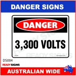 DANGER SIGN - DS-004 - 3,300 VOLTS